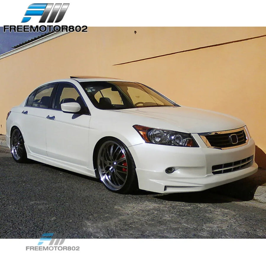 For 08-10 HONDA ACCORD Sedan MUG Style PU Black Front Bumper Lip Spoiler