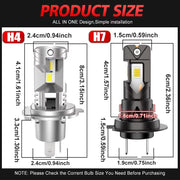 2-Piece H4/H7 LED Headlight Bulb – 6000K, CANBUS