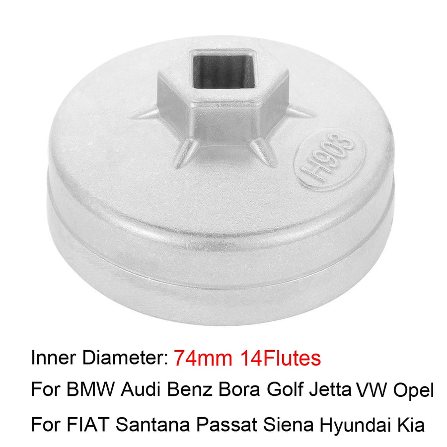 1/2-Inch Drive Aluminum Oil Filter Cap Wrench, 74-92mm Options