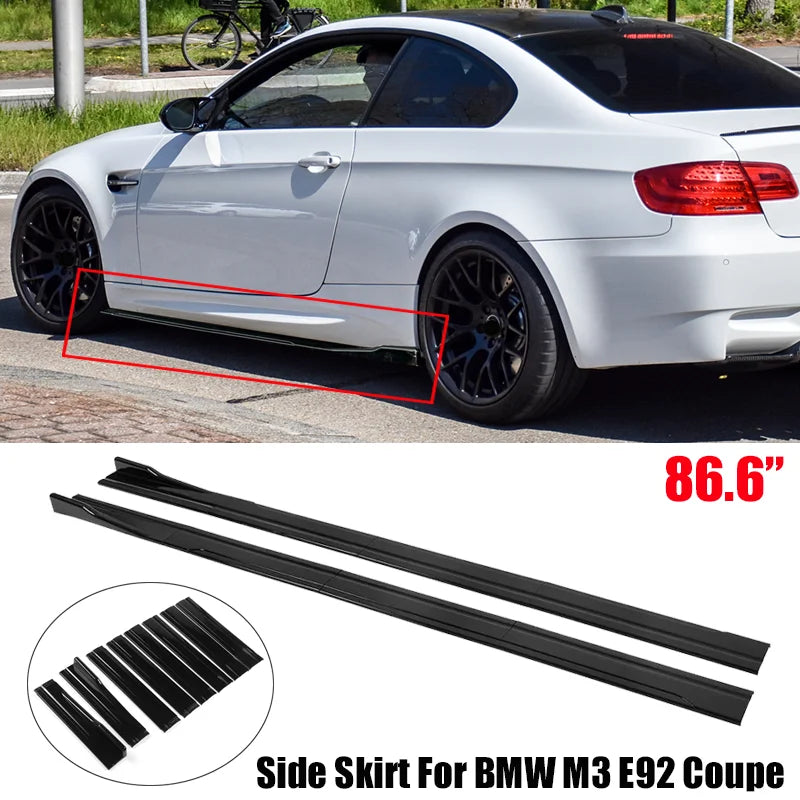 8-Piece 86.6-Inch Side Skirt Extension Kit for BMW 3 Series M3 328i 335i Coupe