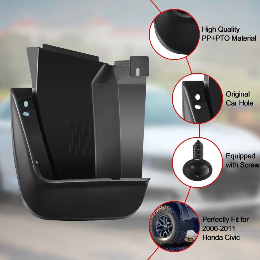 Honda Civic Sedan Front & Rear Splash Guard Set – 2006–2011