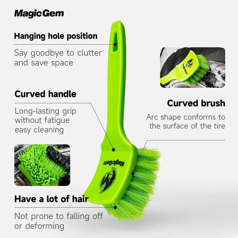 Stiff-Bristle Tire Scrub Brush
