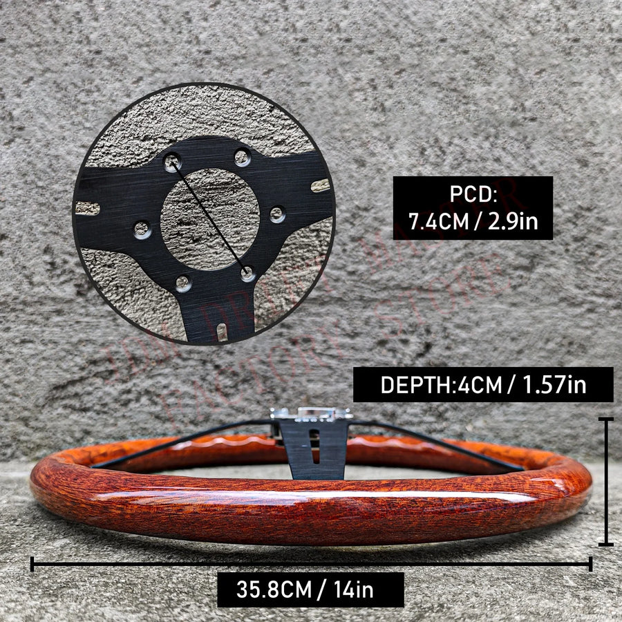 Universal 358mm Wood Sport Steering Wheel