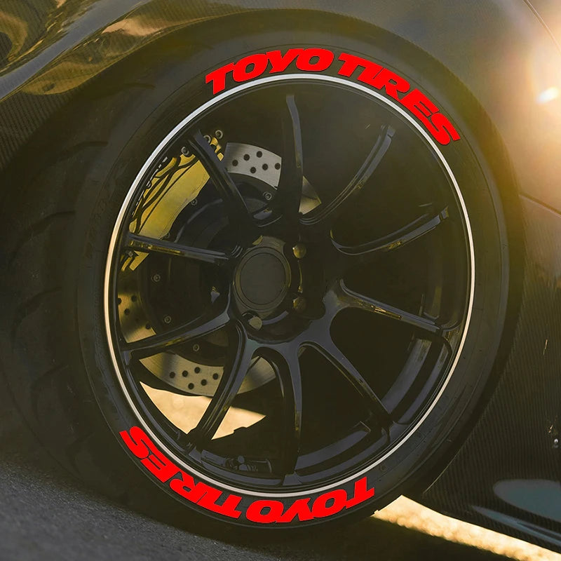 4-Piece 3D Tire Lettering Decal Set