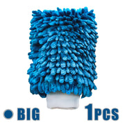 XL Blue Double-Sided Chenille Car Wash Mitt
