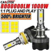 2-Piece H1/H4/H7/H11/9005/9006 LED Headlight Bulb – 4300K, CANBUS