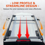 Black Roof Rack Crossbar Set for 2005 Nissan Frontier – 4 Door