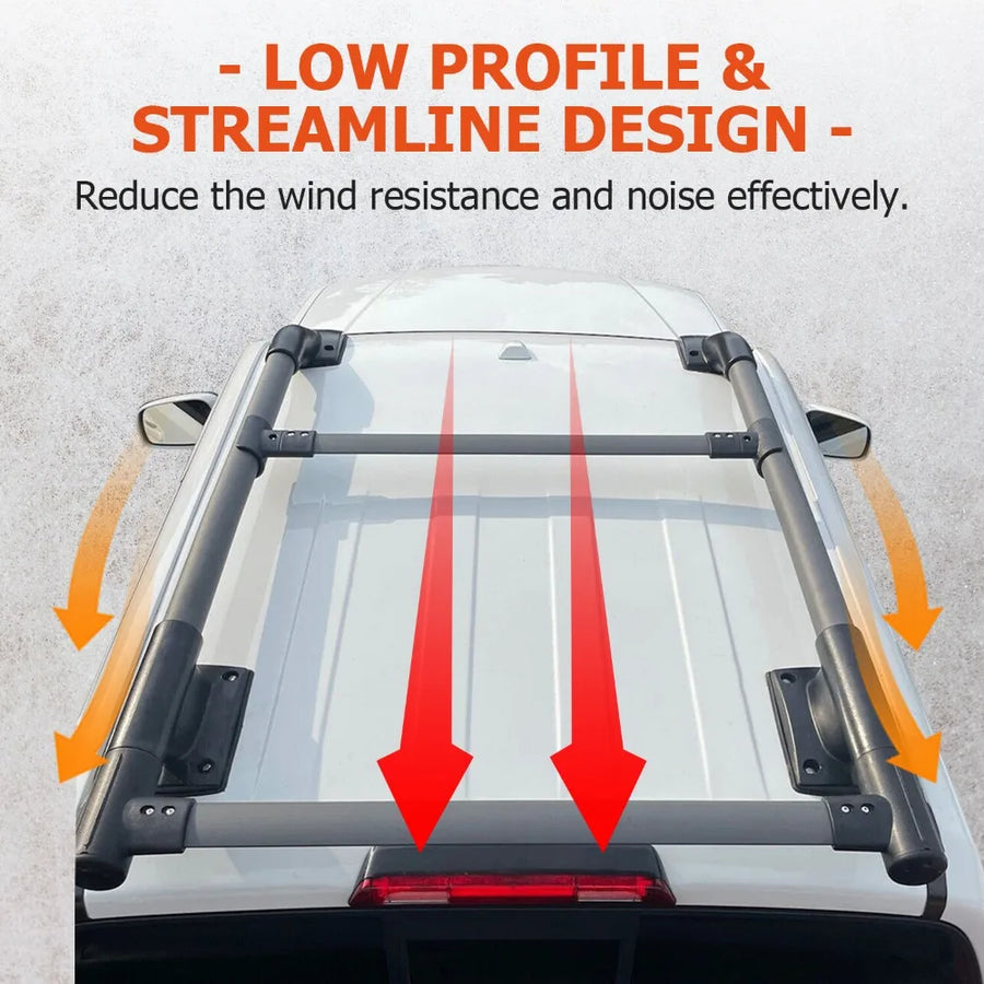 Black Roof Rack Crossbar Set for 2005 Nissan Frontier – 4 Door