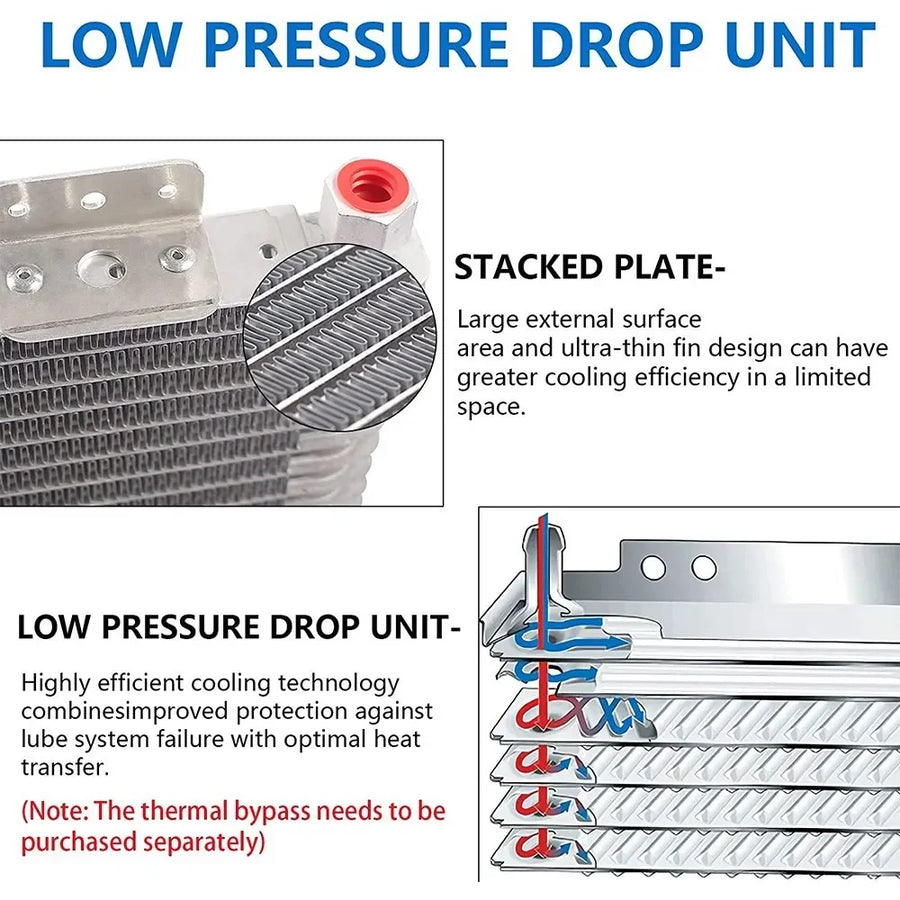 LPD47391 Heavy Duty Transmission with Mounting Hardware Performance Oil Cooler Low Pressure Drop