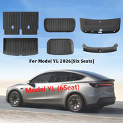 TPE All-Weather Floor Mats and Cargo Liner Set for Tesla Model YL Six Seat