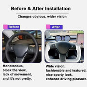 350 mm Heated Nappa-Leather Yoke Steering Wheel for Tesla Model S/X – 2014–2023