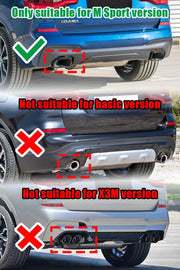 Rear Bumper Diffuser with Brake Lights for BMW X3 M Sport 2018-2021