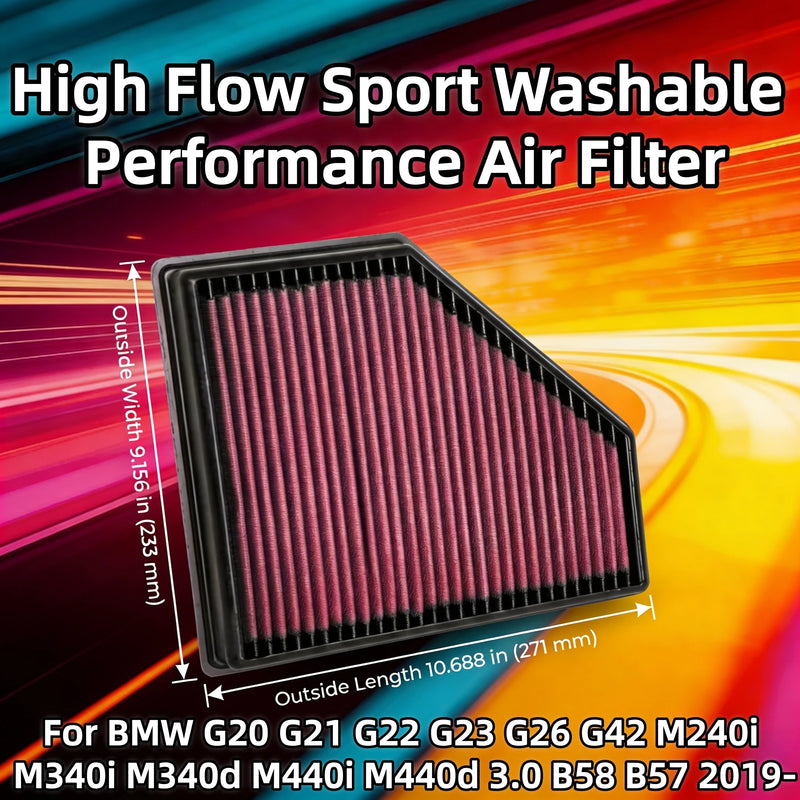 High-Flow Engine Air Filter for BMW M240i/M340i/M440i 2019+