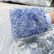 Blue Dual-Sided Microfiber Car Wash Mitt