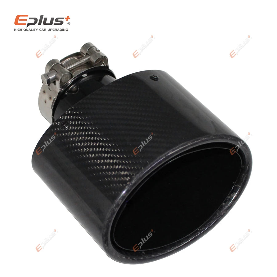 Universal Angled Oval Carbon-Fiber & Stainless Steel Exhaust Tip