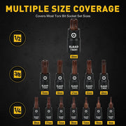 16-Piece Torx Bit Socket Set, T8-T60