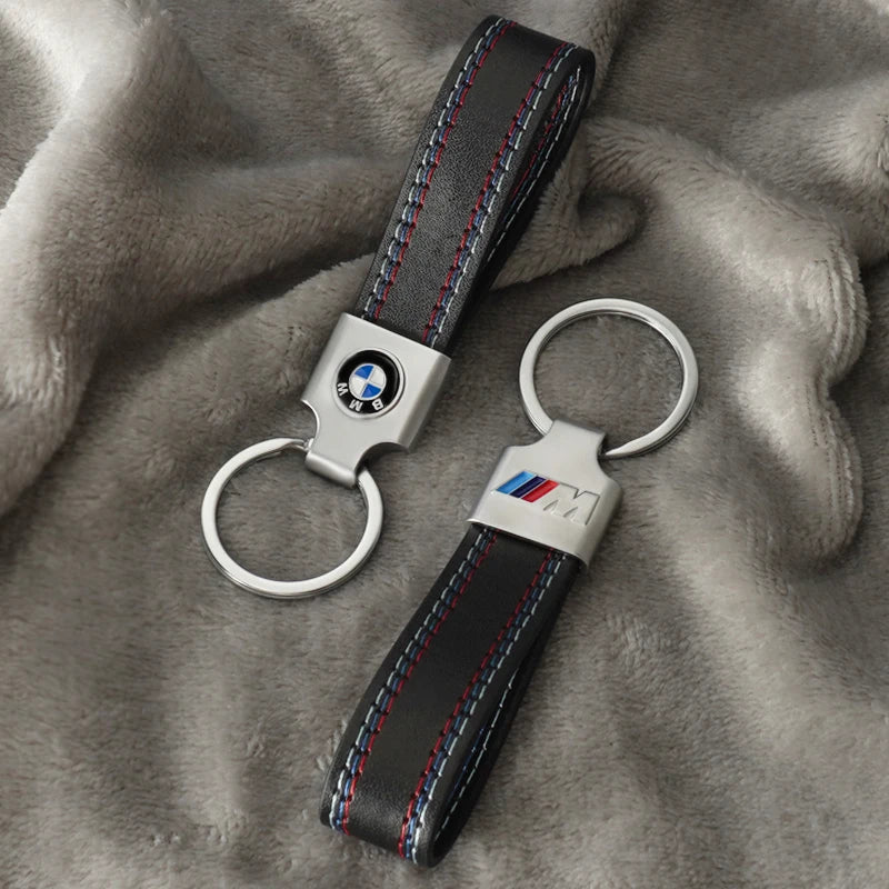 Luxury Leather Car Emblem Carving Key Keyring Key Chain for BMW M X1 X2 X3 X4 X5 X6 3 5 Series M2 M3 M4