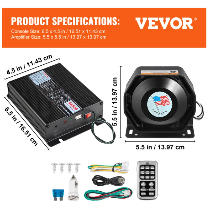 12V 200W Multi-Tone Vehicle PA Siren – Component Options