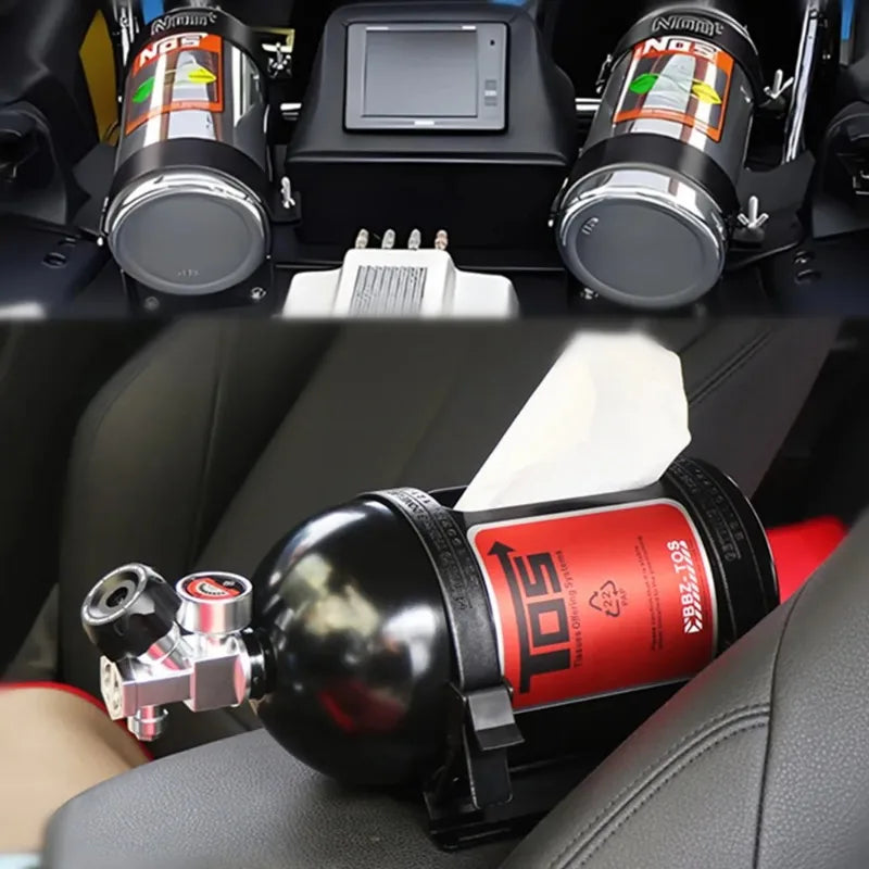 NOS Nitrous Bottle-Style Car Tissue Box – Interior Decoration & Tissue Holder