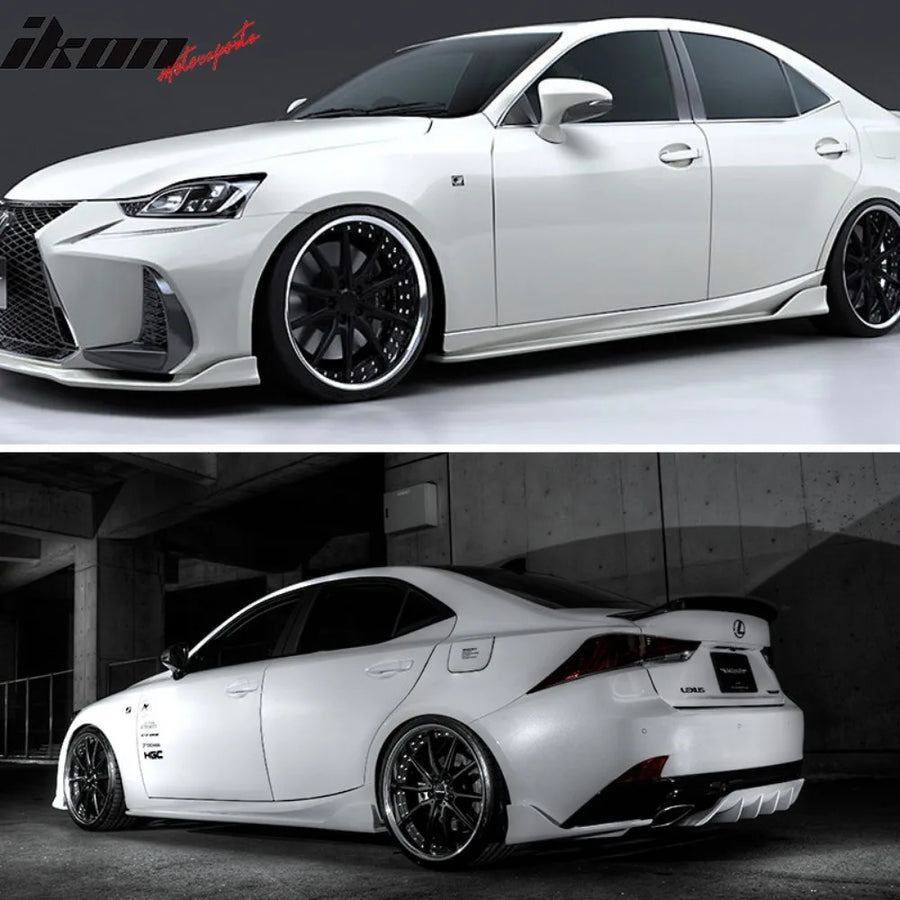 AR-Style Matte Black Side Skirts for 2014–2020 Lexus IS