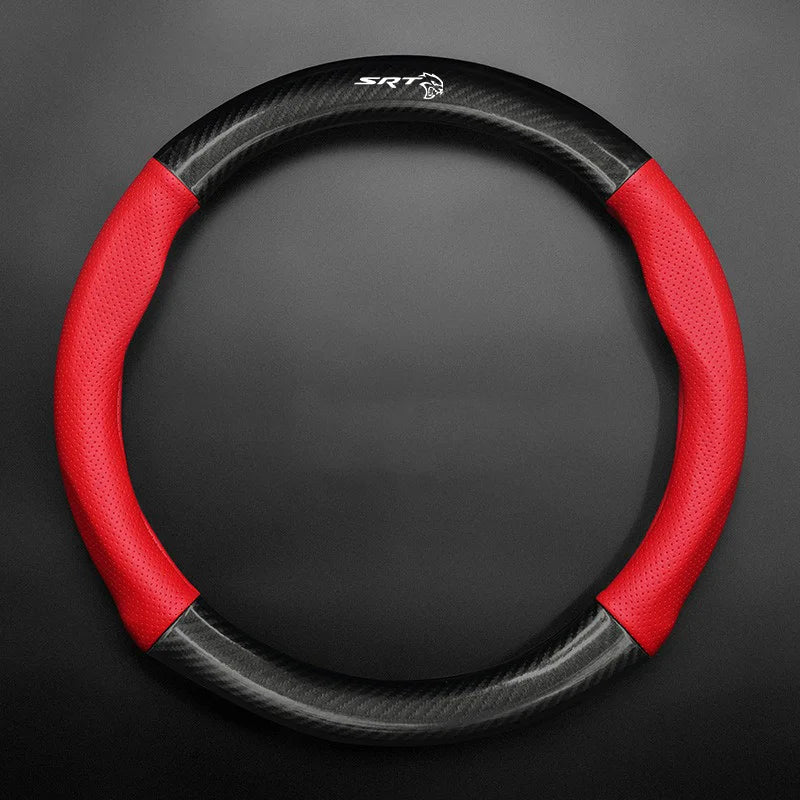 Breathable Nappa Leather Anti-Slip Steering Wheel Cover for Dodge Challenger, Charger, Dart & Ram 1500