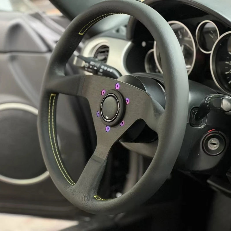 350mm Monte Carlo Style Leather Sport Steering Wheel