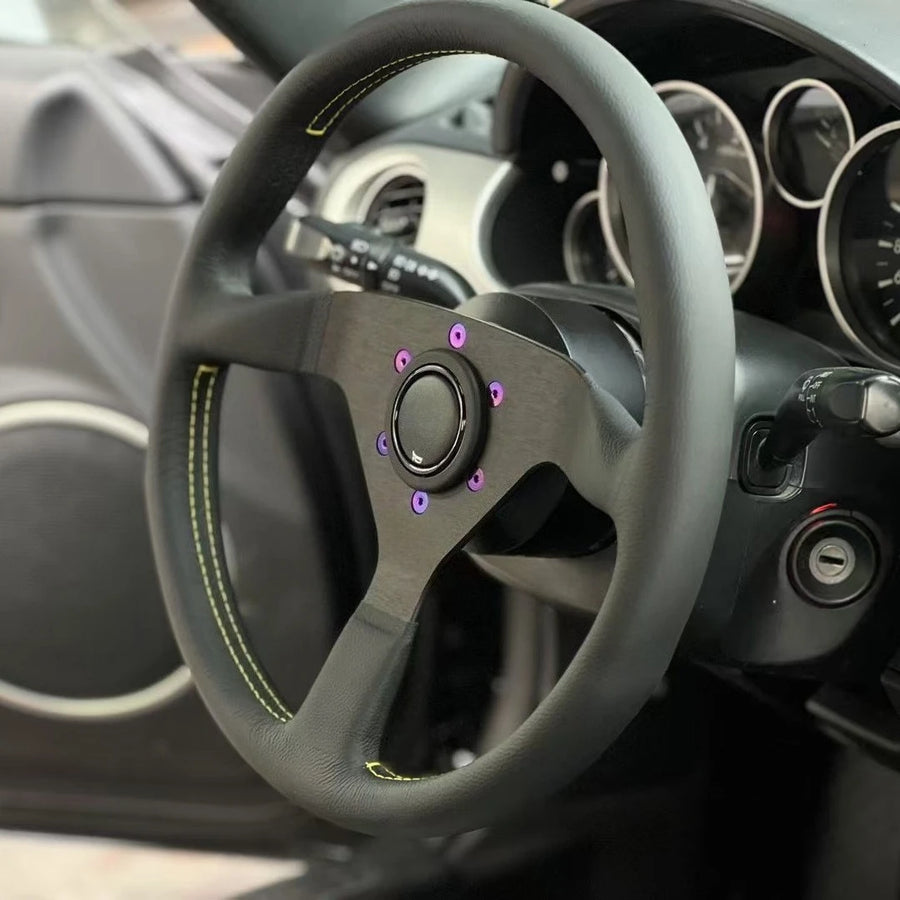 350mm Monte Carlo Style Leather Sport Steering Wheel