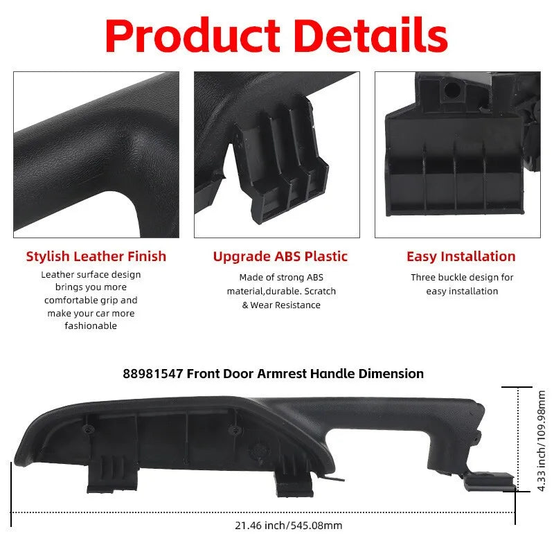 Front Left Driver Door Armrest Panel Black 88981548 15703701 for GMC Sierra Chevrolet Tahoe Silverado