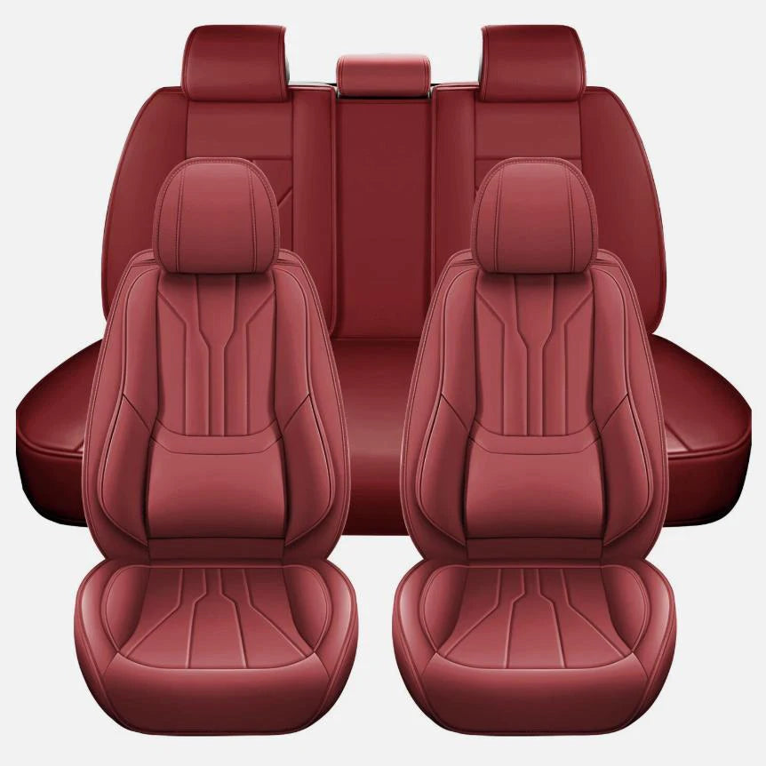 Red Universal Full 5-Seat Cover Set for Split Rear Benches