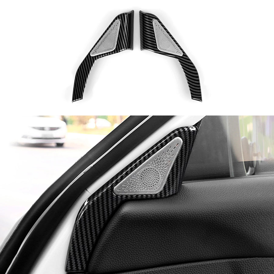 Carbon-Fiber-style Center Console and Gear Shift Panel Trim for Honda Civic 2022-2026