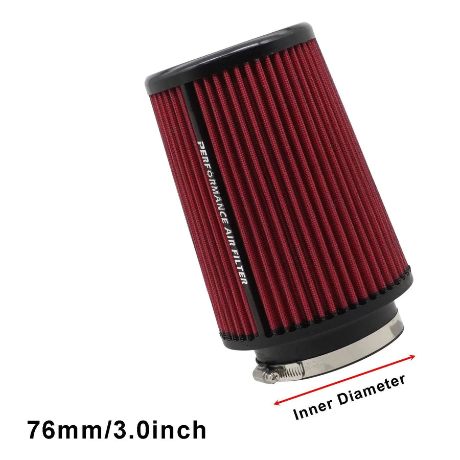 Universal High-Flow Cone Air Filter Kit, 3/3.5/4-Inch