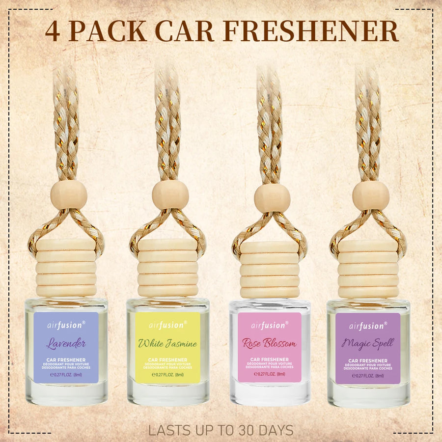 4-Pack Hanging Car Air Freshener Diffuser