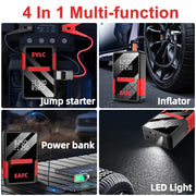 4-in-1 12V Car Jump Starter with 150 PSI Tire Inflator
