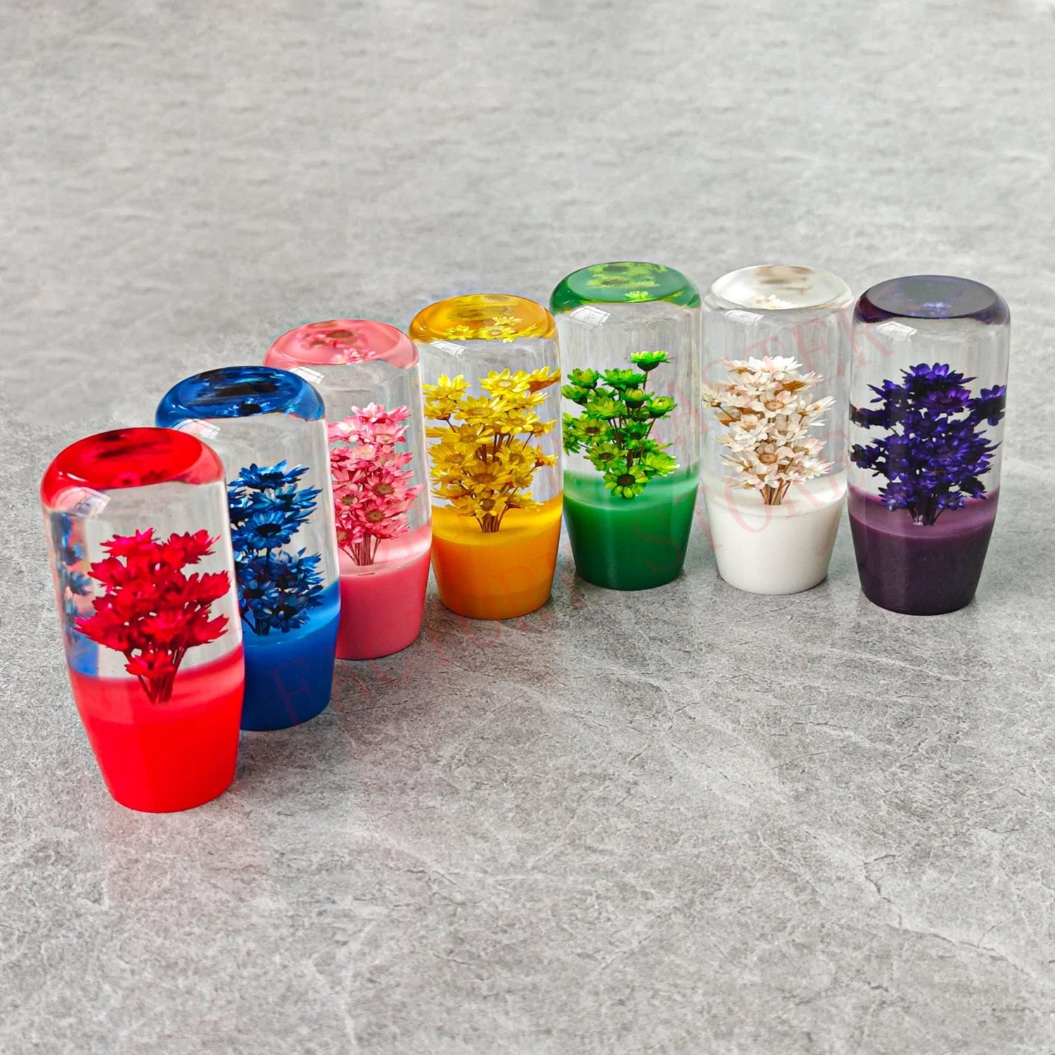 Universal 10cm Acrylic Flower Manual Gear Shift Knob