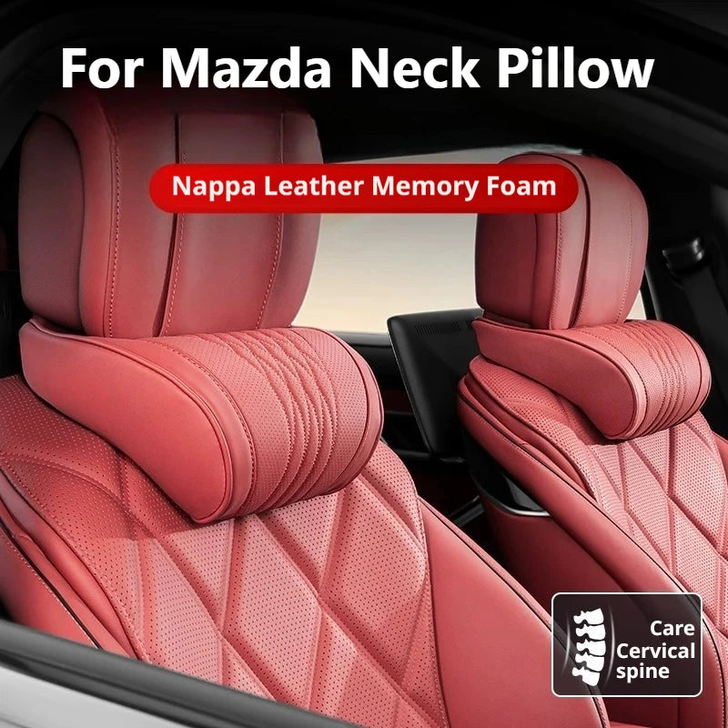 Nappa Leather Mazda Car Headrest and Lumbar Support Pillow