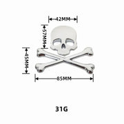 3D Metal Skull Skeleton Crossbones Car Motorcycle Sticker Truck Label Emblem Badge Decal Logo Car Styling