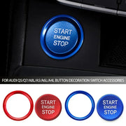 Car Start Engine Button Start/Stop Key Ring Cover Anti Slip Ignition Stickers for Audi Q5 Q7