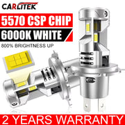 2-Piece H4 LED Headlight Bulb – 6500K, CANBUS, High/Low Beam