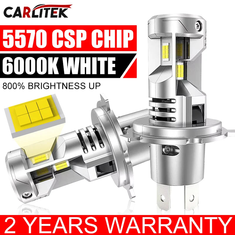 H4 LED Headlight Bulb – 6500K, CANBUS, High/Low Beam