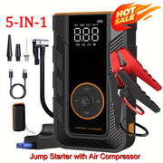 12V Car Jump Starter with Air Compressor, Power Bank and Flashlight