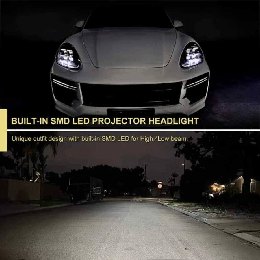 LED Headlight Assembly Set for 2011, 2012, 2013, 2014, 2024 Porsche Cayenne