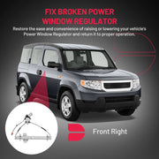 Front Power Window Regulator with Motor for 2003–2011 Honda Element