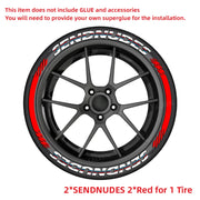 3D PVC Tire Letter Decal Set – White and Red Options