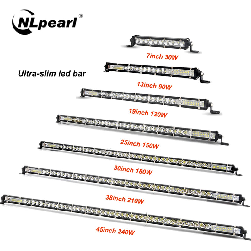 LED Work Light Bar – Spot Beam, 12V–24V