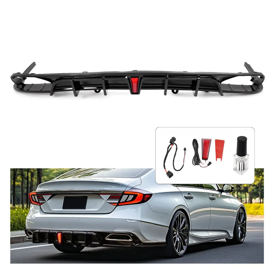 Gloss Black LED Rear Diffuser Kit – 2018–2022 Honda Accord