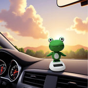 1 10pc Solar Powered Car Dashboard Ornament Cute Animal Frog Bobble Head Toy Decoration Gift