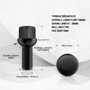 Wheel Bolts for Audi A4 A5 A6 A7 A8 S3 S4 S5 S6 S7 S8 Fit CC Golf Jetta Se Cayenne