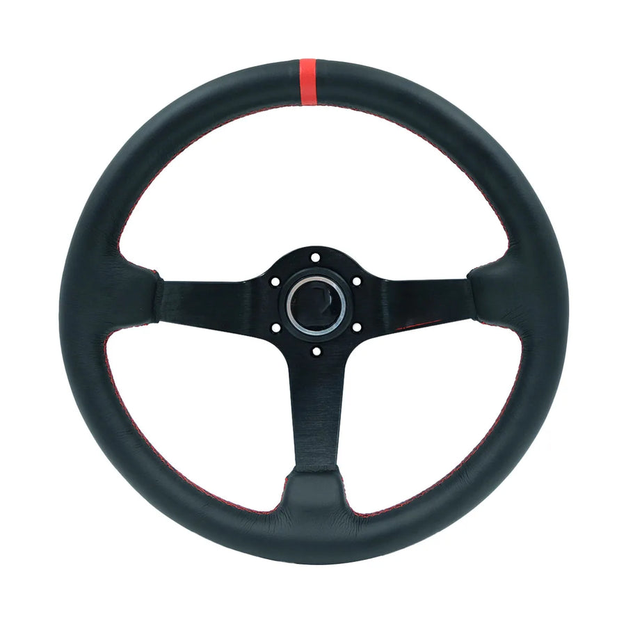 350 mm Deep-Dish Racing Steering Wheel – Red, Yellow or White
