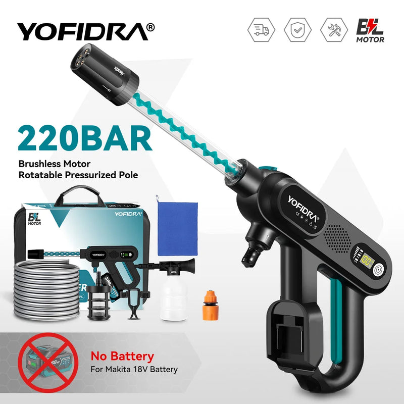 5-in-1 Cordless Pressure Washer Gun for 18V Tool Batteries