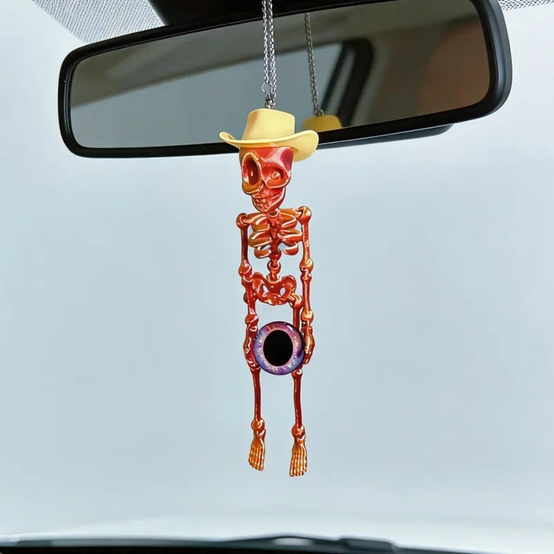 3D-Printed Skull Skeleton Hanging Car Ornament